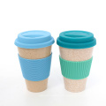 Eco Friendly Silicone Lids Holder Fiber Tableware Bamboo Fiber Coffee Cup Mug